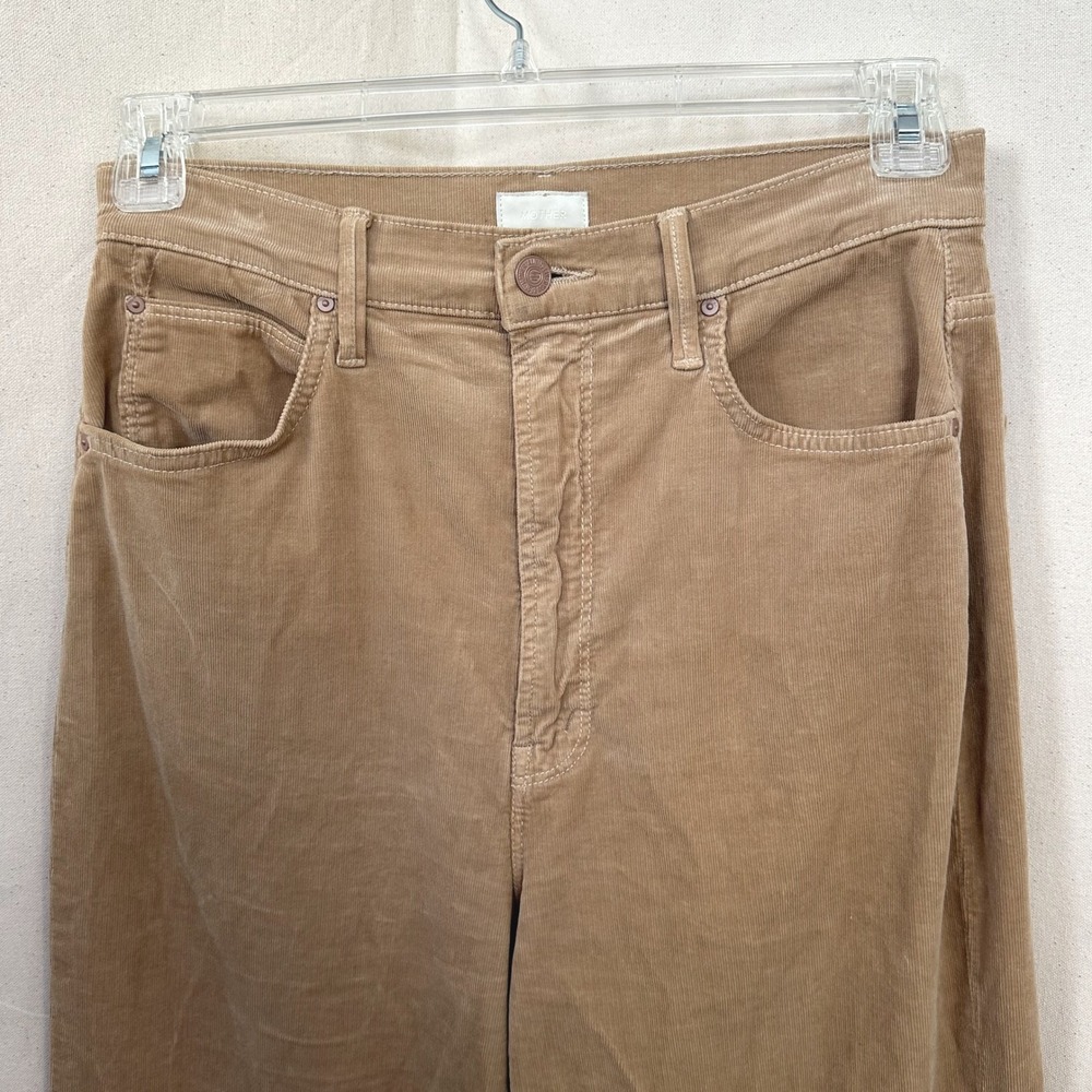 MOTHER Cafe Spice Corduroy Wide Leg Pants Womens Size 27 HW Tunnel Vision Sneak - Picture 3 of 13